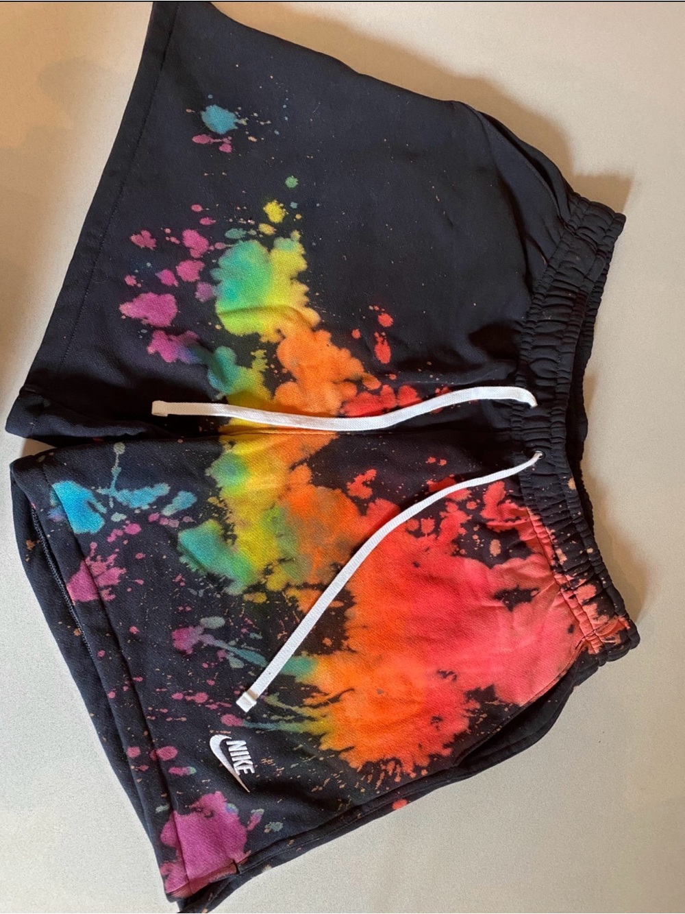 Rainbow Custom Nike Reverse Tie Dye shorts 🌈